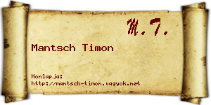 Mantsch Timon névjegykártya
